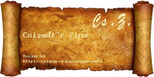 Csizmár Zina névjegykártya
