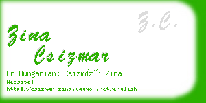 zina csizmar business card